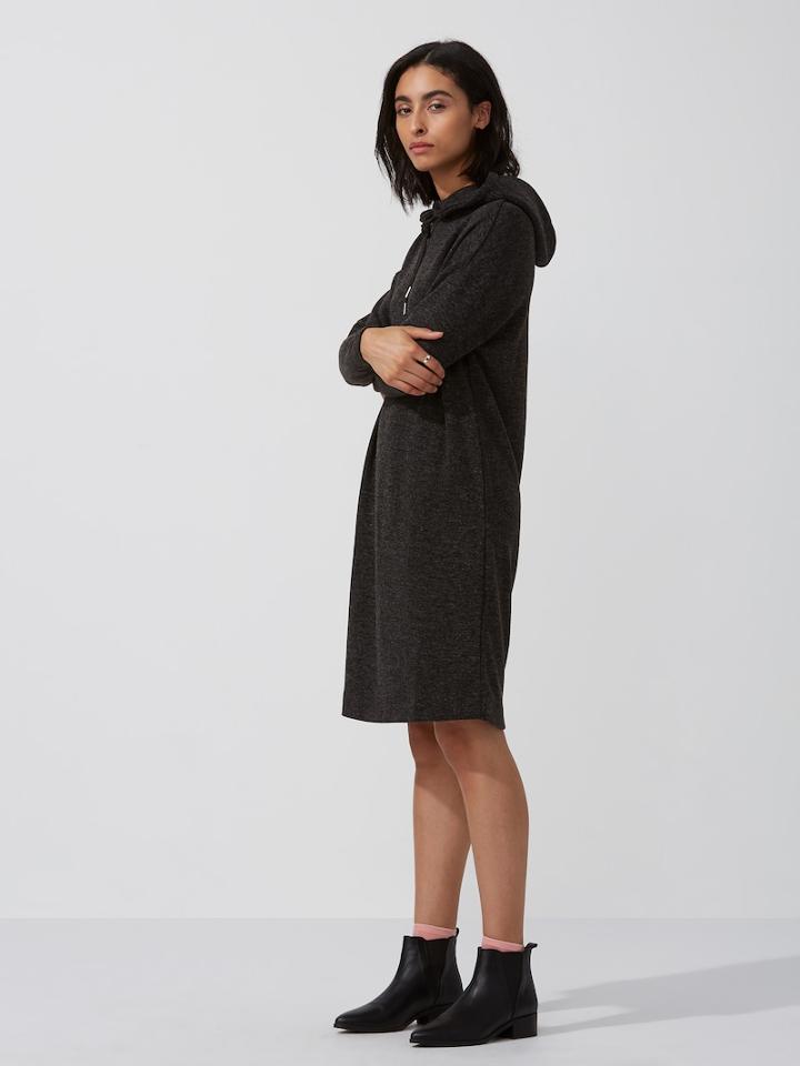 Frank + Oak Heavy-fleece Hoodie-dress In Carbon Heather