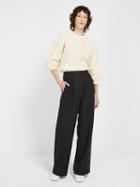 Frank + Oak Recycled Wool Wide Leg Pant - Charcoal
