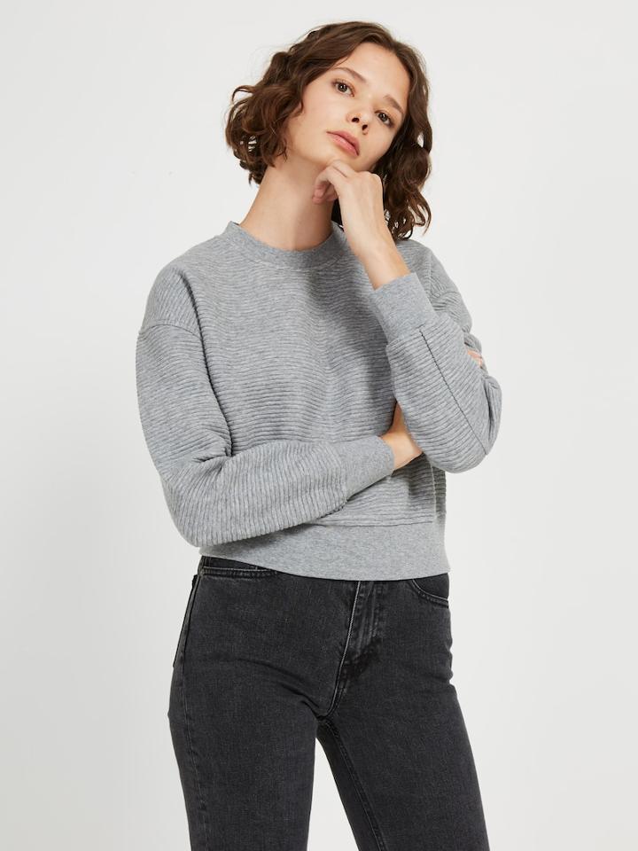 Frank + Oak Ottoman Fleece Crewneck Sweatshirt In Grey Heather