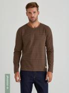 Frank + Oak Organic Cotton Crewneck Long Sleeve T-shirt In Striped Cub