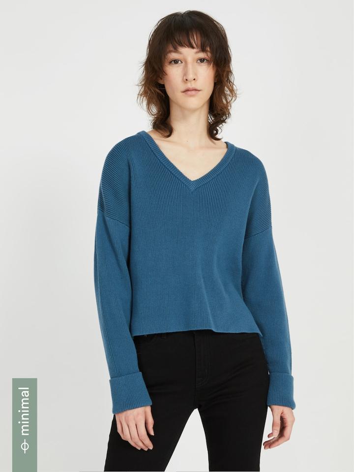 Frank + Oak Organic-recycled-cotton V-neck Sweater
