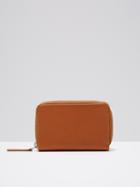 Frank + Oak The Villa Mini Leather Zip Wallet In Natural