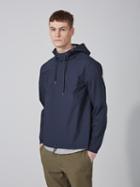 Frank + Oak Poplin-cotton Popover Hoodie In Navy