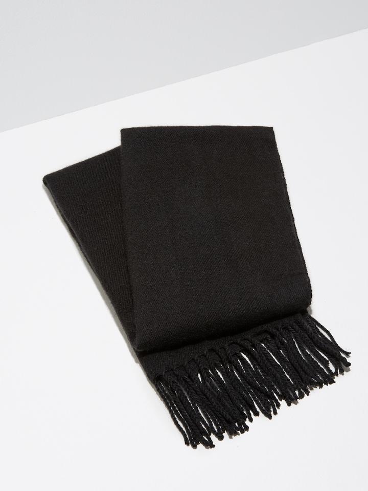 Frank + Oak Wool-blend Scarf In Black