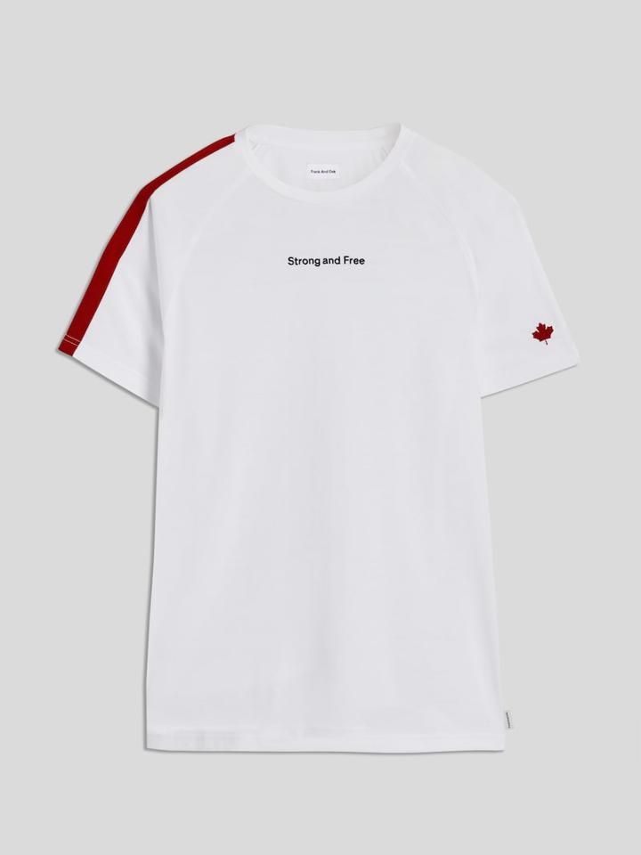 Frank + Oak Strong And Free Drirelease T-shirt In Bright White