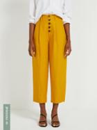 Frank + Oak Linen-tencel High-waisted Buttoned Pants - Olive