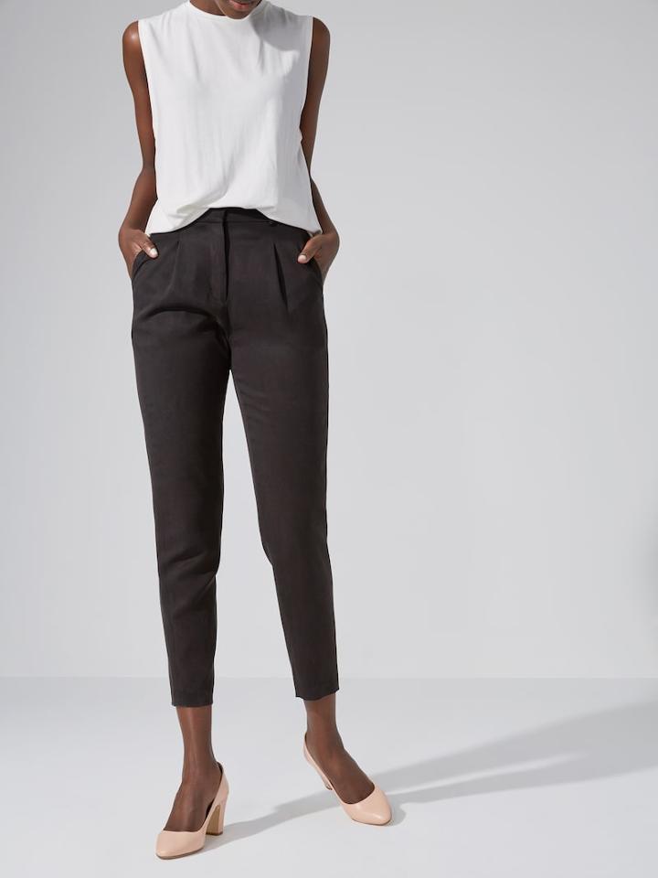 Frank + Oak High-waist Tencel Coach Pant In True Black