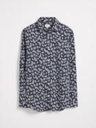 Frank + Oak Paisley Print Cotton Shirt - Navy