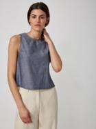 Frank + Oak Cotton-chambray Midi Tank In Black Iris
