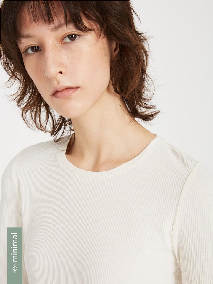 Frank + Oak Ribbed Long Sleeved Modal-blend Crewneck - Snow White