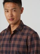 Frank + Oak Buffalo Check Flannel Shirt In Brushed Brown