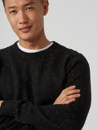 Frank + Oak Wool-blend Donegal Sweater In Black Heather