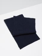 Frank + Oak Cotton-boucl Knitted Scarf In Dark Sapphire