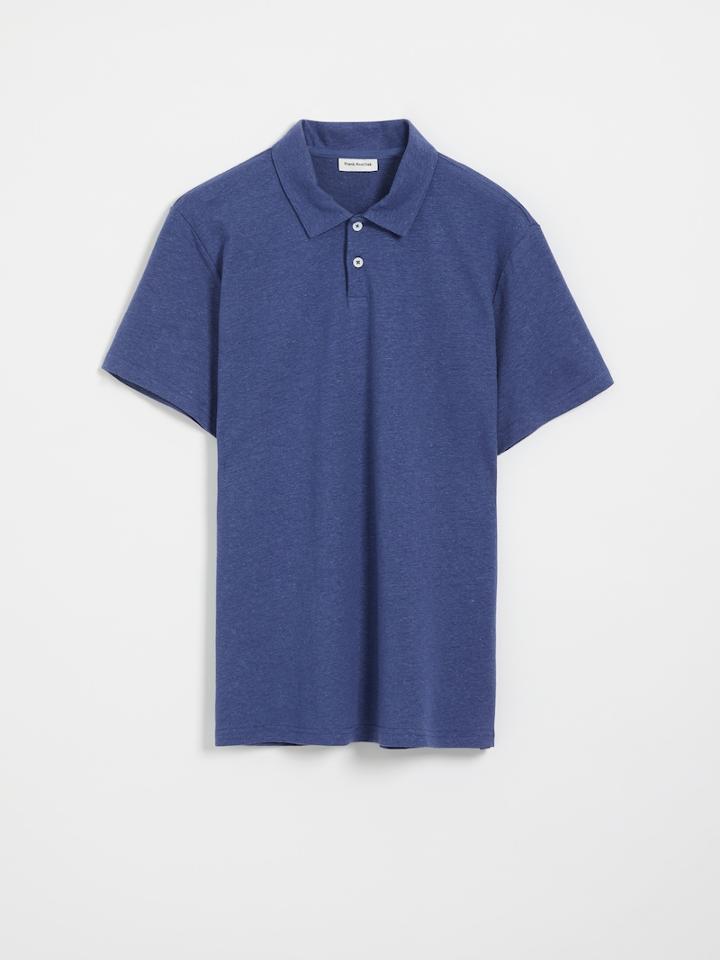 Frank + Oak Hemp Polo - Deep Cobalt