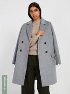 Frank + Oak Double-breasted Cocoon Coat With Recycled Wool - Grey Mix