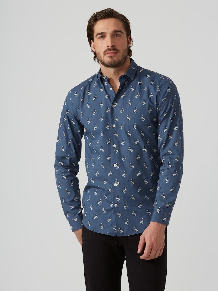 Frank + Oak Lion Print Poplin Shirt