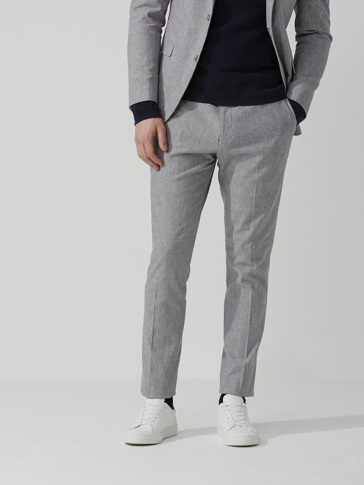 Frank + Oak The Laurier Cotton-linen Suit Pant In Light Grey