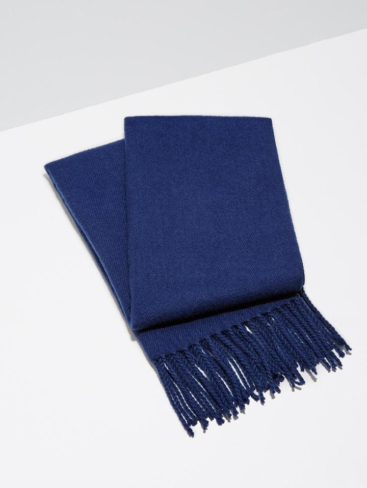 Frank + Oak Wool-blend Scarf In Cobalt