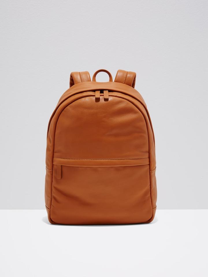 Frank + Oak The Boulevard Leather Backpack In Natural