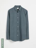 Frank + Oak Good Cotton Patterned Everyday Shirt - Dark Blue