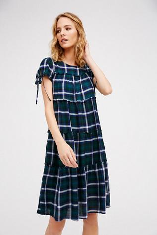 English Factory Womens Walk The Line Plaid Midi