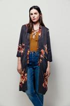 Free People Womens Printed Slim Kimono