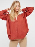 Free People Embellished Button Down Shirt