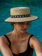 Fame Studded Straw Boater By Free People