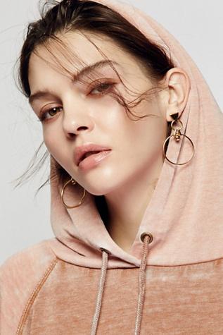 Biko Womens Astrid Metal Stud Hoops