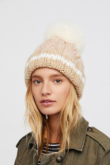 Happy Trails Stripe Pom Beanie By Free People