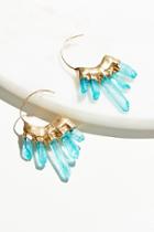 Icicle Raw Quartz Hoops By Bohobo Collective At Free People