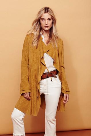 Free People Womens Faux Suede Meadow Jkt