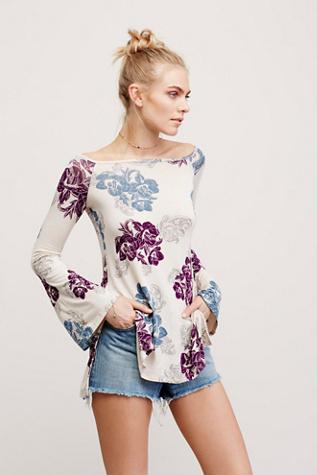 Free People Womens Printed Bout Time Tee