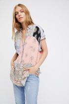 Free People Womens Patch Printed Shirt