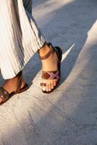 Torrence Stitch Flat Sandal  By Fp Collection At Free People