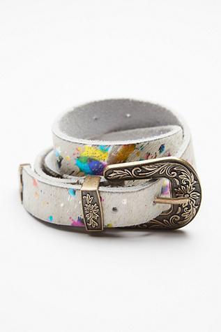 Free People Womens Animal Print Leather Belt