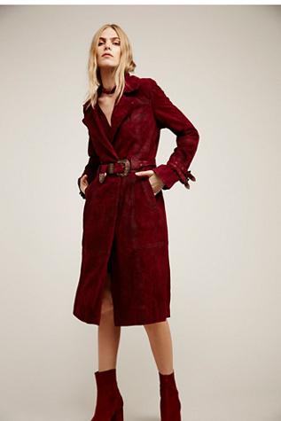 Free People Womens Western Suede Duster