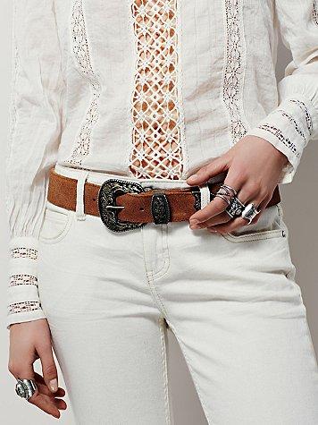 Free People Black Rock Western Belt