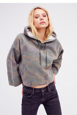 Free People Womens Camo Real Talk Pullover