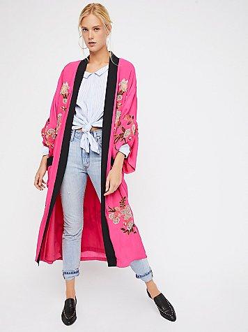 Floral Embroidered Kimono By Free People