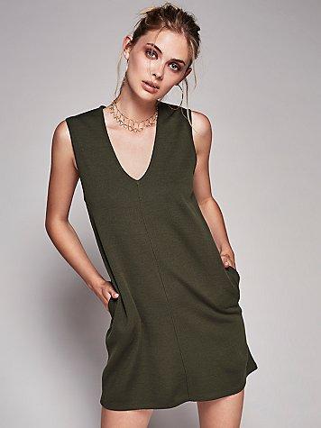 Free People Deep V Mini Dress