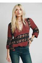 Free People Womens Border Print Collar Tunic