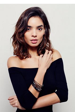 Free People Womens Vienna Leather Bracelet S
