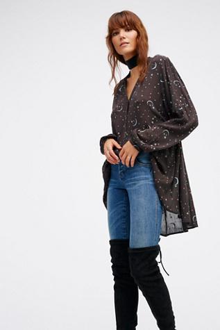 Free People Womens Julie Printed Blouse