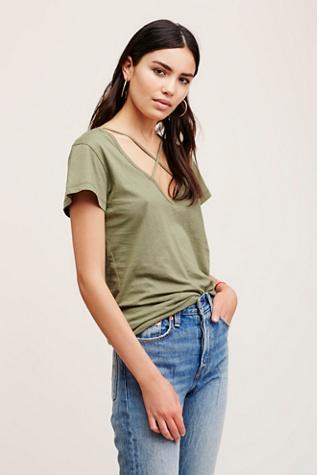 Free People Womens Lna Cross Tee
