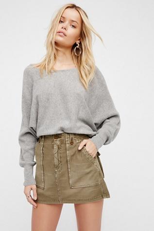 Free People Womens High Waist Military Skirt