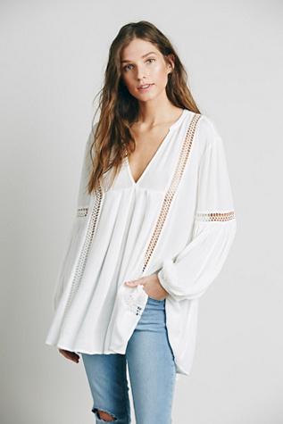Free People Womens Babydoll Lace Inset Swing