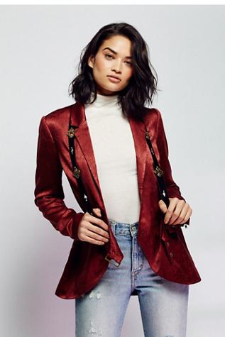 Free People Womens Emb. Velvet Harness