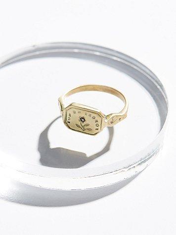Engraved Wax Seal Stone Ring By Erica Weiner
