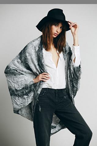 Fp Collection Womens Sammy Raw Edge Kimono